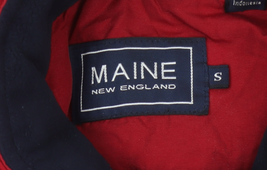 Maine New England Men’s Red Small Nylon Insulated Zip Jacket