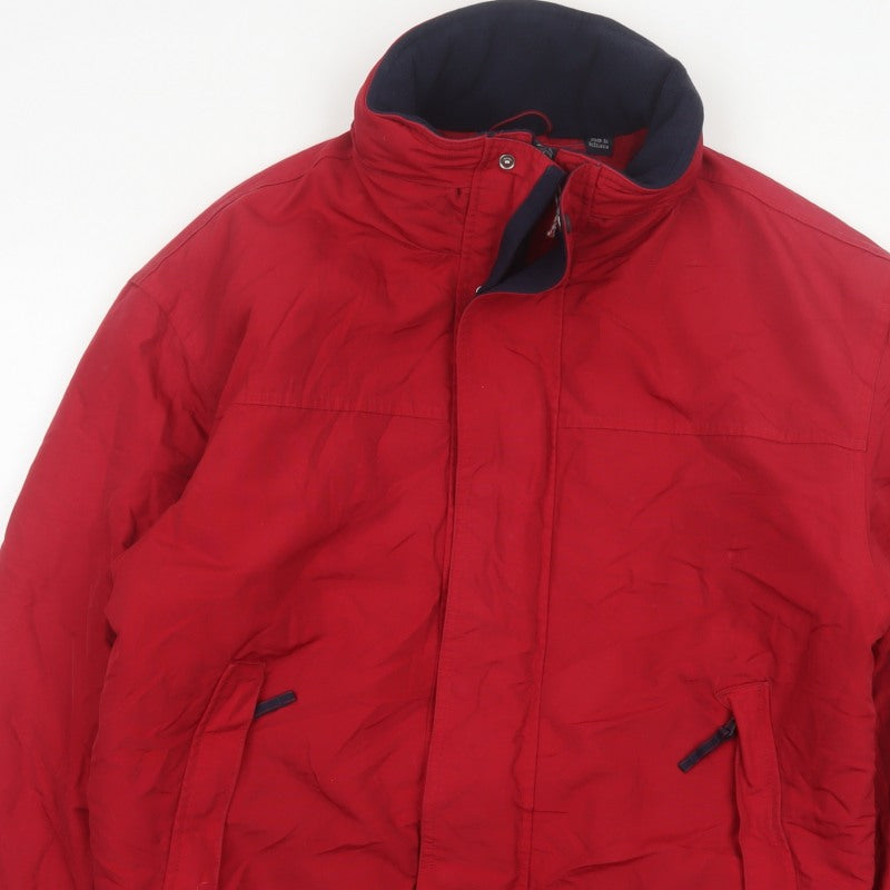Maine New England Men’s Red Small Nylon Insulated Zip Jacket