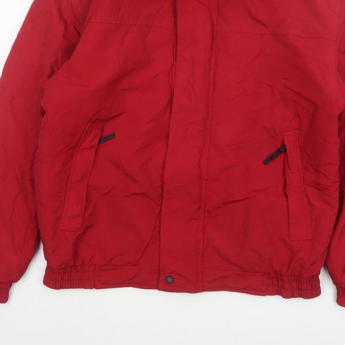Maine New England Men’s Red Small Nylon Insulated Zip Jacket