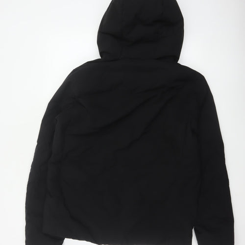 Uniqlo Women Black S Hooded Down Puffer Jacket Windproof