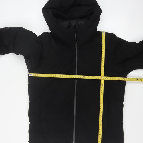 Uniqlo Women Black S Hooded Down Puffer Jacket Windproof