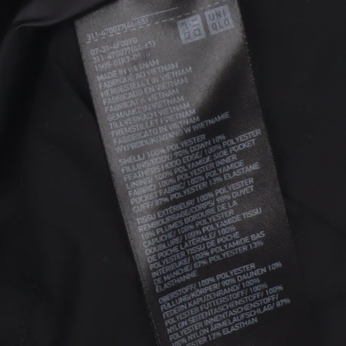 Uniqlo Women Black S Hooded Down Puffer Jacket Windproof