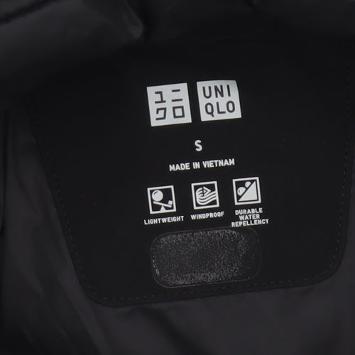 Uniqlo Women Black S Hooded Down Puffer Jacket Windproof