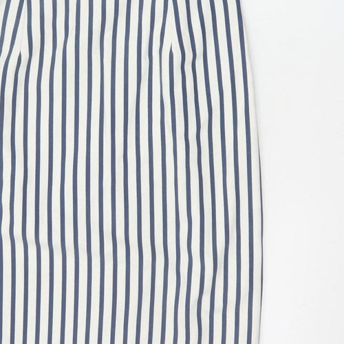 Oasis Women’s Blue White Striped UK 10 Pencil Knee Length Dress