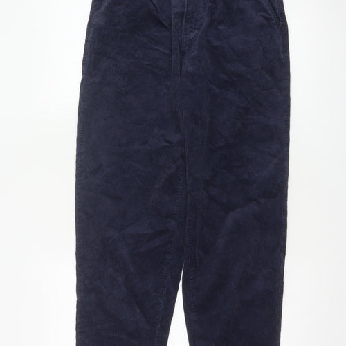 Per Una Women’s Navy Blue Corduroy Tapered Trousers Size 8