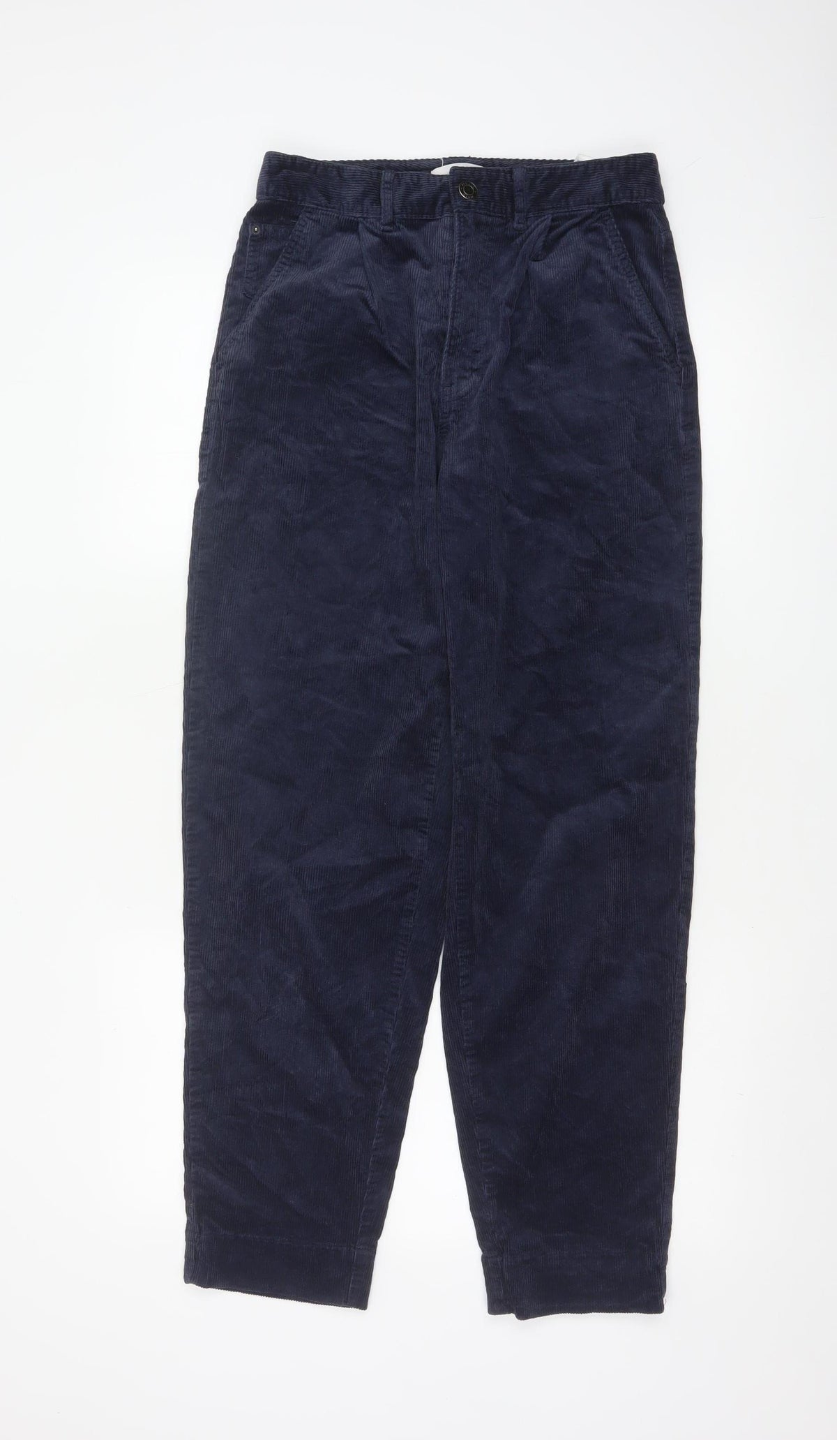 Per Una Women’s Navy Blue Corduroy Tapered Trousers Size 8