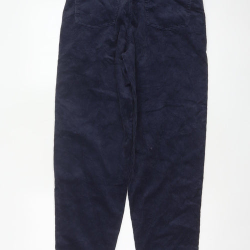 Per Una Women’s Navy Blue Corduroy Tapered Trousers Size 8