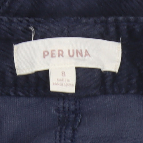Per Una Women’s Navy Blue Corduroy Tapered Trousers Size 8
