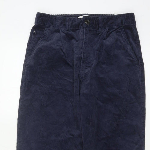 Per Una Women’s Navy Blue Corduroy Tapered Trousers Size 8