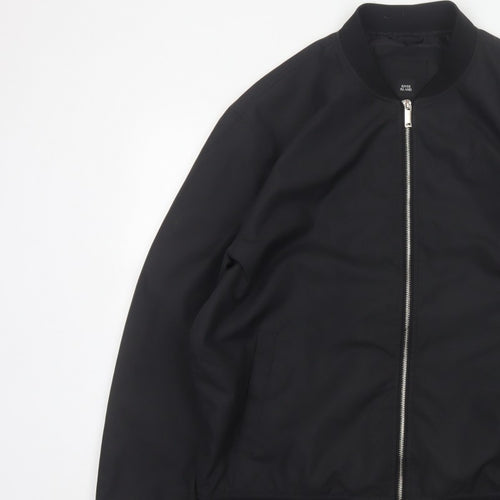 River Island Men’s Black XL Bomber Jacket Full Zip Lined