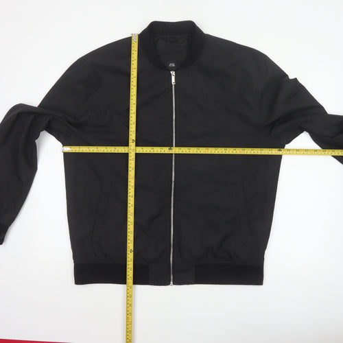 River Island Men’s Black XL Bomber Jacket Full Zip Lined