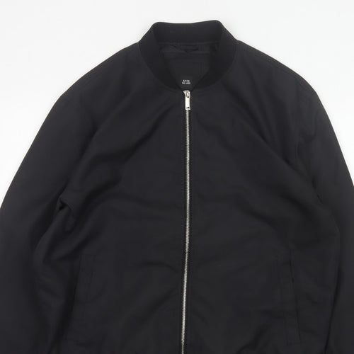 River Island Men’s Black XL Bomber Jacket Full Zip Lined