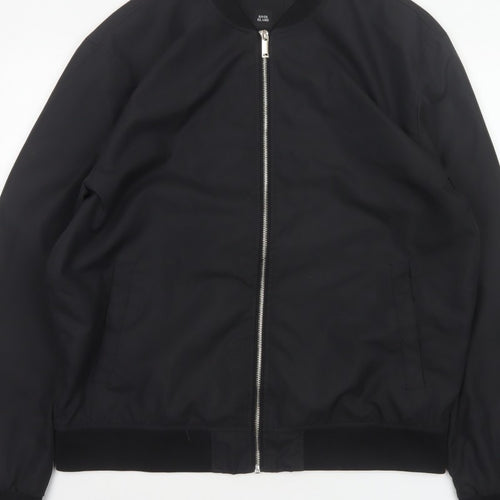 River Island Men’s Black XL Bomber Jacket Full Zip Lined