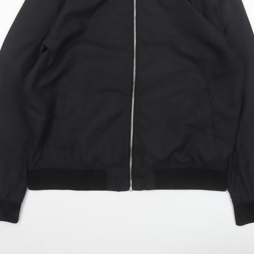 River Island Men’s Black XL Bomber Jacket Full Zip Lined