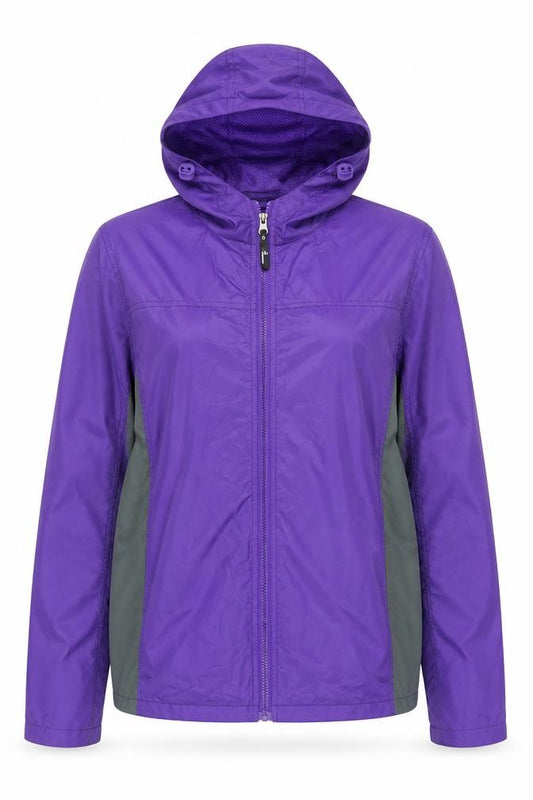5 Apparel Women’s Purple M Hooded Full Zip Windbreaker Jacket