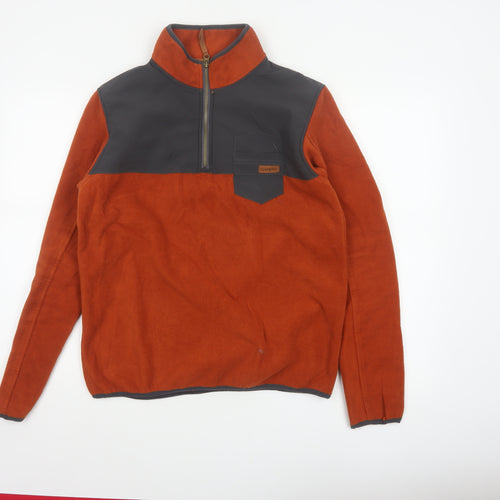 Gandys Men’s Orange Black XS 1/2 Zip Fleece Pullover Outdoor Sweatshirt