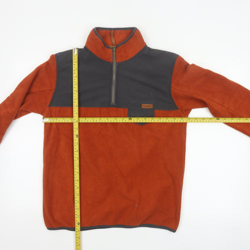 Gandys Men’s Orange Black XS 1/2 Zip Fleece Pullover Outdoor Sweatshirt