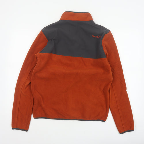 Gandys Men’s Orange Black XS 1/2 Zip Fleece Pullover Outdoor Sweatshirt