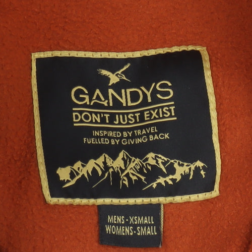 Gandys Men’s Orange Black XS 1/2 Zip Fleece Pullover Outdoor Sweatshirt