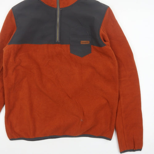 Gandys Men’s Orange Black XS 1/2 Zip Fleece Pullover Outdoor Sweatshirt
