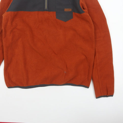 Gandys Men’s Orange Black XS 1/2 Zip Fleece Pullover Outdoor Sweatshirt