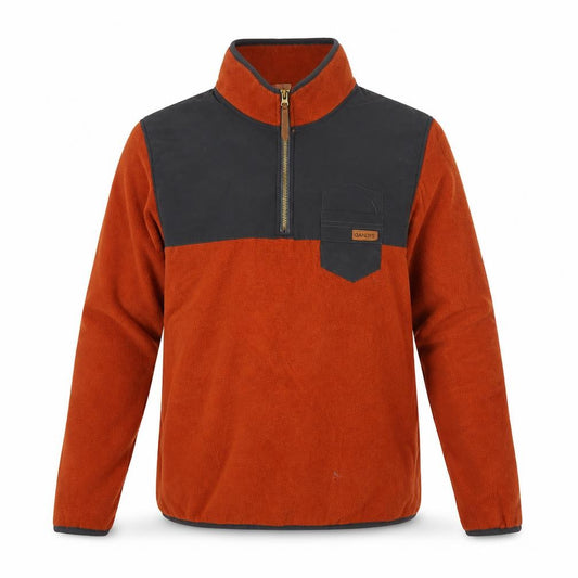 Gandys Men’s Orange Black XS 1/2 Zip Fleece Pullover Outdoor Sweatshirt