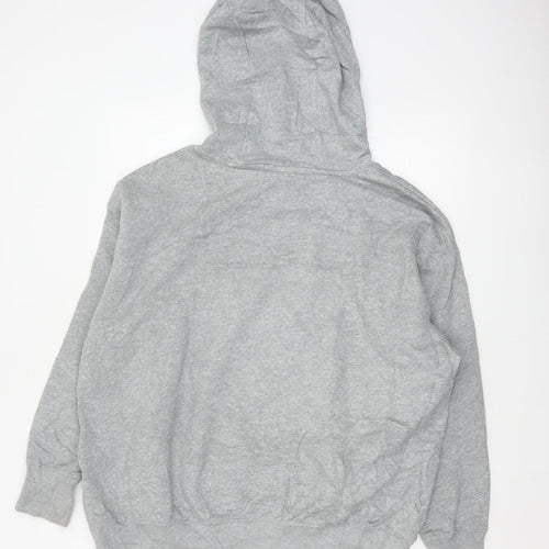 Nike Men's Grey Small Swoosh Pullover Hoodie Sports Logo