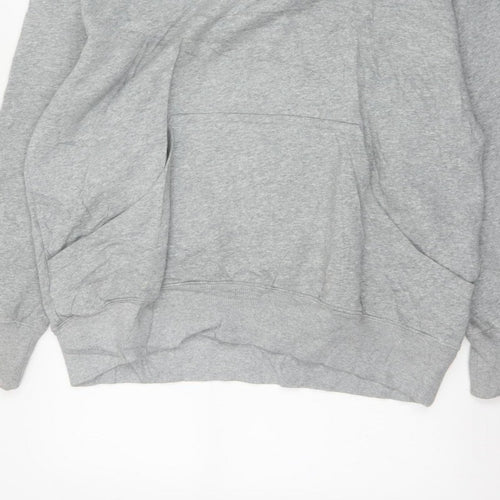 Nike Men's Grey Small Swoosh Pullover Hoodie Sports Logo