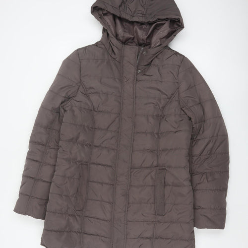 Maine New England Women’s Brown UK 14 Hooded Quilted Puffer Jacket