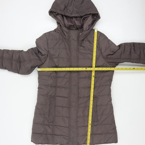 Maine New England Women’s Brown UK 14 Hooded Quilted Puffer Jacket