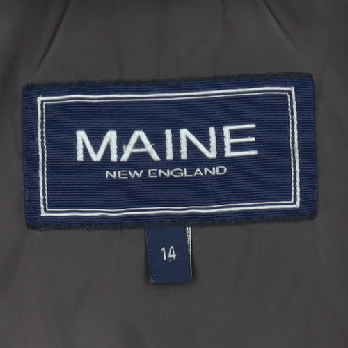 Maine New England Women’s Brown UK 14 Hooded Quilted Puffer Jacket