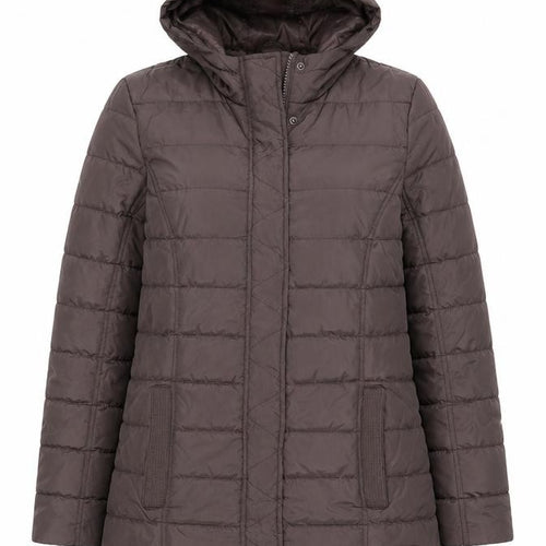Maine New England Women’s Brown UK 14 Hooded Quilted Puffer Jacket
