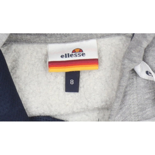 Ellesse Women’s Grey Size 8 Logo Pullover Hoodie Fleece