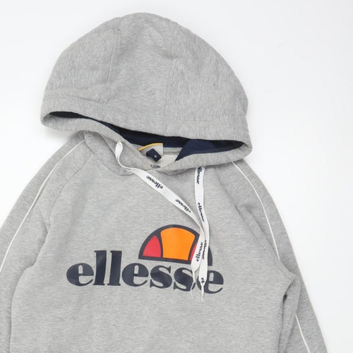 Ellesse Women’s Grey Size 8 Logo Pullover Hoodie Fleece