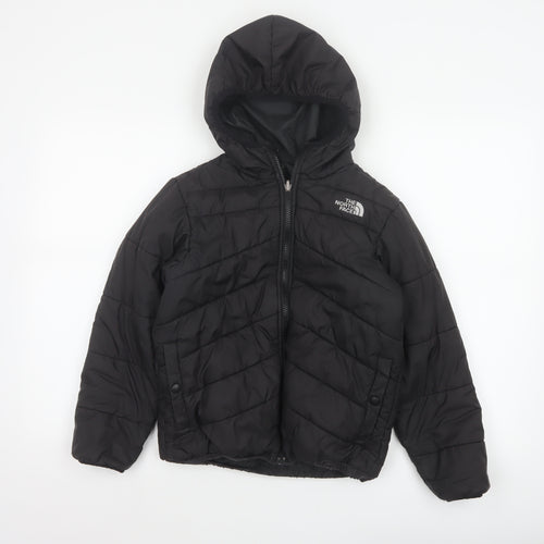 The North Face Boys Black M Hooded Quilted Puffer Jacket