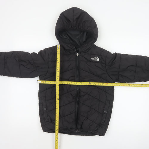 The North Face Boys Black M Hooded Quilted Puffer Jacket