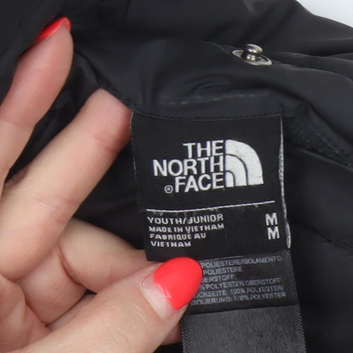 The North Face Boys Black M Hooded Quilted Puffer Jacket