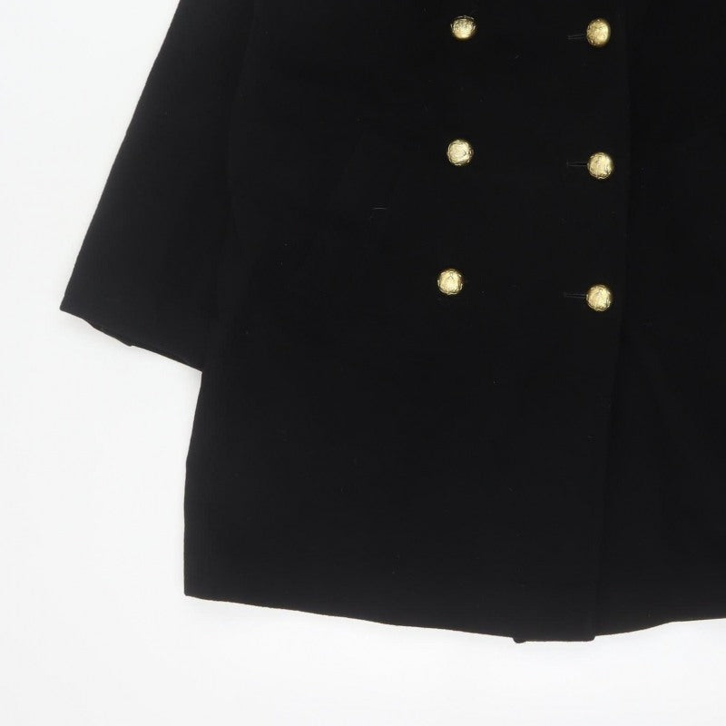 Precis Women’s Black Wool Cashmere Size 10 Double-Breasted Pea Coat