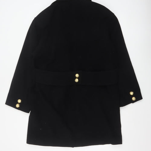 Precis Women’s Black Wool Cashmere Size 10 Double-Breasted Pea Coat