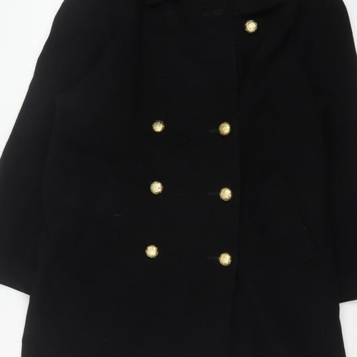 Precis Women’s Black Wool Cashmere Size 10 Double-Breasted Pea Coat