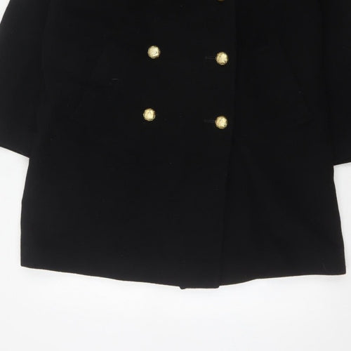 Precis Women’s Black Wool Cashmere Size 10 Double-Breasted Pea Coat