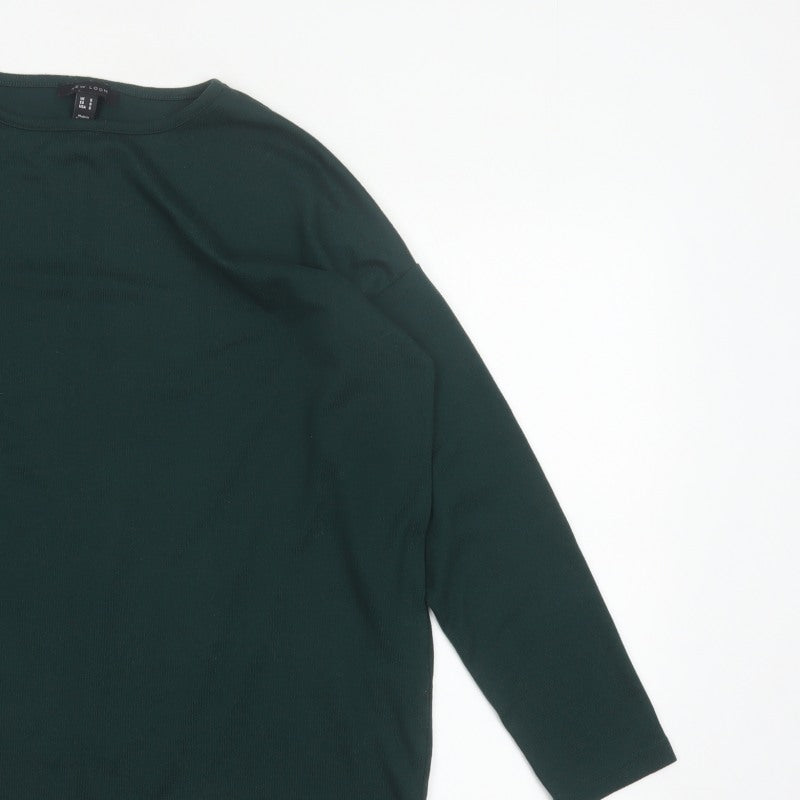 New Look Women Green Size S Basic Long Sleeve Crew Neck T-Shirt