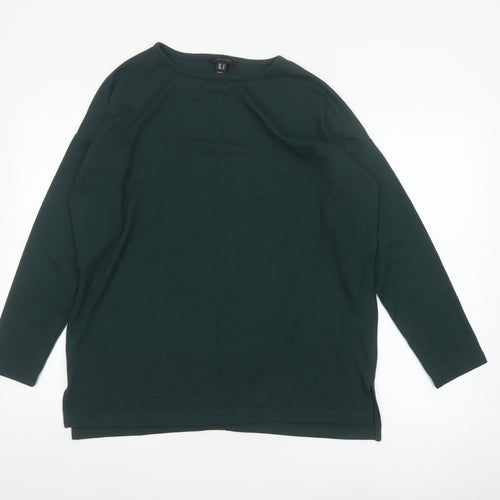 New Look Women Green Size S Basic Long Sleeve Crew Neck T-Shirt