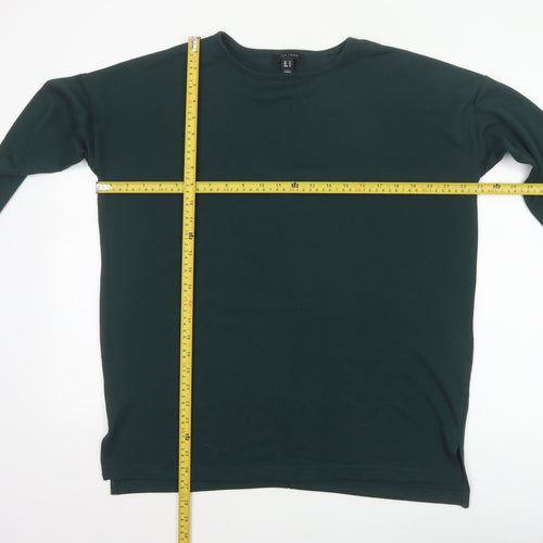 New Look Women Green Size S Basic Long Sleeve Crew Neck T-Shirt
