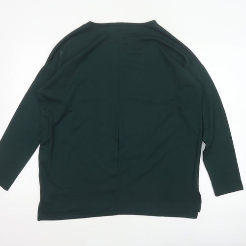 New Look Women Green Size S Basic Long Sleeve Crew Neck T-Shirt
