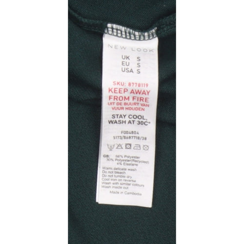 New Look Women Green Size S Basic Long Sleeve Crew Neck T-Shirt
