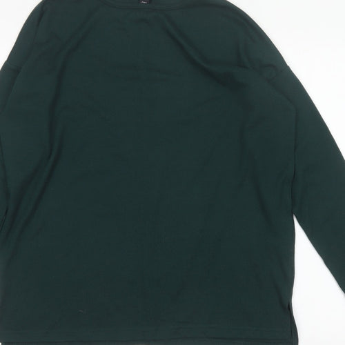 New Look Women Green Size S Basic Long Sleeve Crew Neck T-Shirt