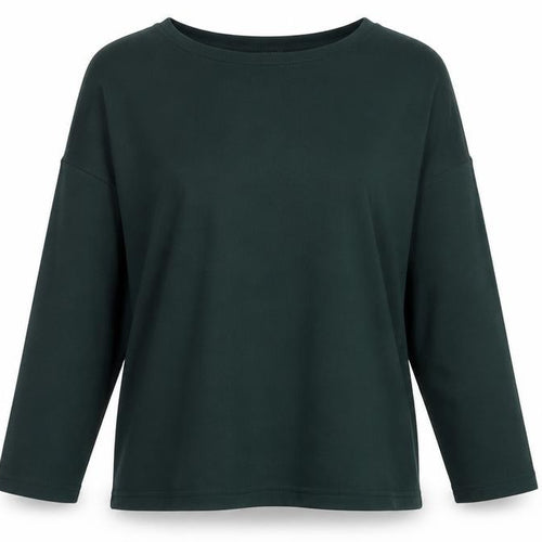 New Look Women Green Size S Basic Long Sleeve Crew Neck T-Shirt