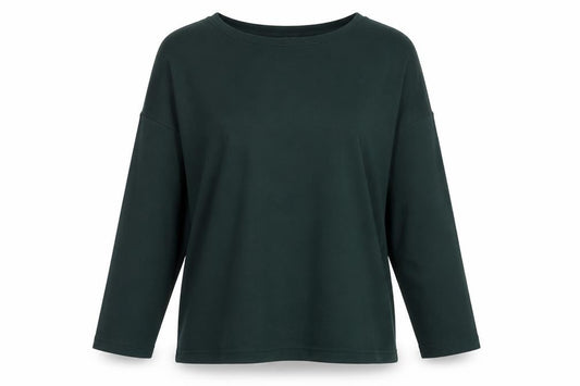 New Look Women Green Size S Basic Long Sleeve Crew Neck T-Shirt