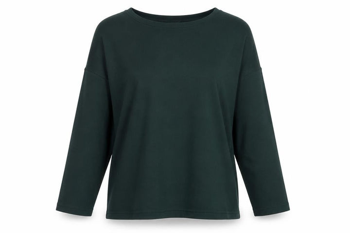 New Look Women Green Size S Basic Long Sleeve Crew Neck T-Shirt